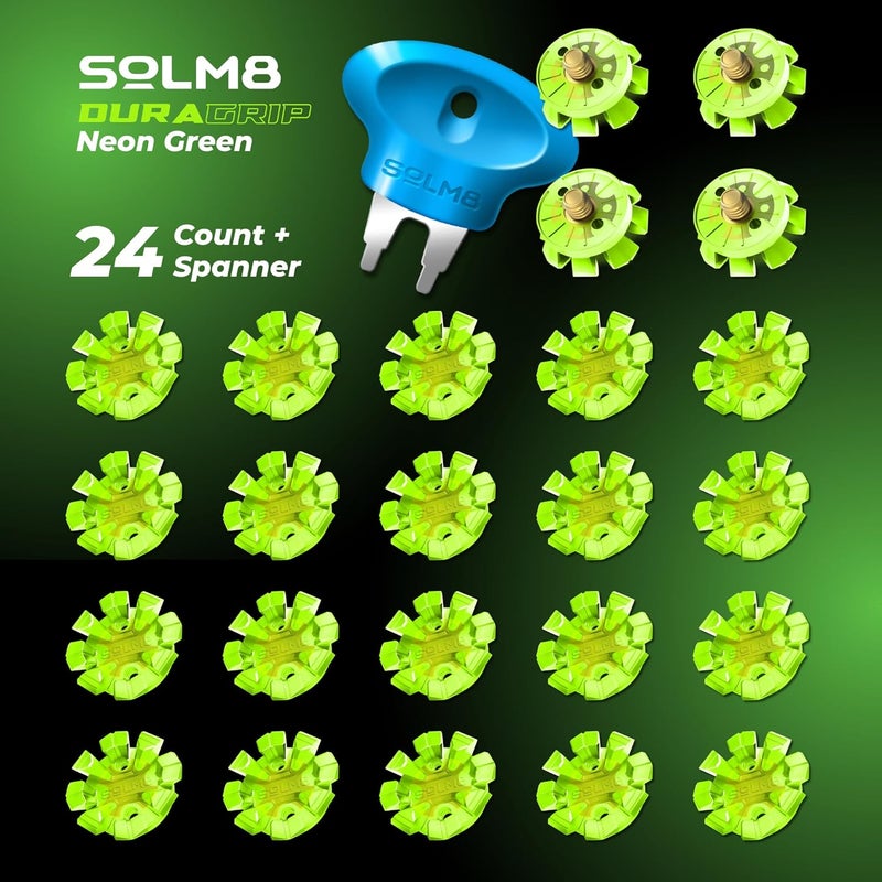 SOLM8 Golf Shoe Replacement Spikes - Metal Screw Threading Dia ¼ Inch/6mm Easy to Install on Cricket & Golf Cleats (Spanner Included) - Image 2